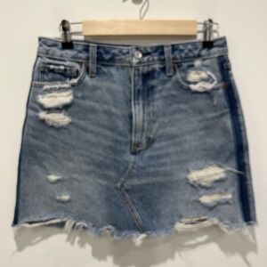 Abercrombie Fitch Skirt Womens 28 Zoe Natural Rise Vtg ALine Denim Preppy Casual